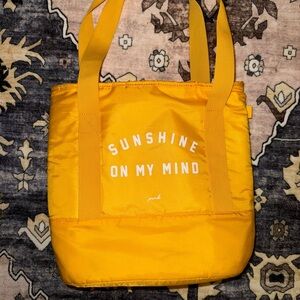 Victoria's Secret PINK Yellow "Sunshine On My Mind" Insulated Cooler Bag NWOT